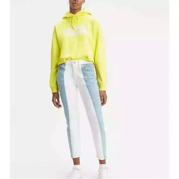 Levi’s 501 Tapered Two Tone Color-block Waist Size 33  Women's Jeans - Picture 1 of 11